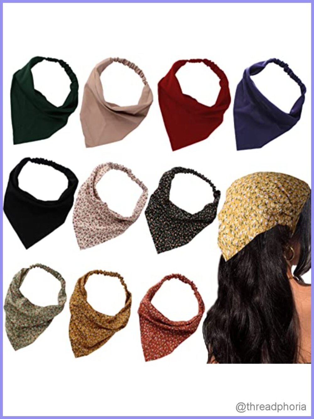 Chiffon Triangle Head Scarf Bandana Headbands for Women